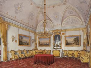 Interiörer av Vinterpalatset. Den tredje reserverade lägenheten. Salongen, 1872 av Eduard Hau