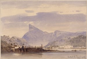 Vy över hamnen i Santo Domingo av Eduard Hildebrandt