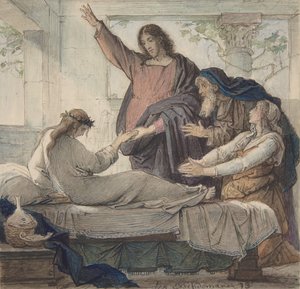 The Raising of the Daughter of Jairus, 1873. av Eduard Julius Friedrich Bendemann