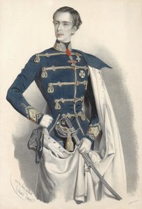 Porträtt av kejsar Franz Joseph I av Österrike, i ungersk uniform, ca. 1850.