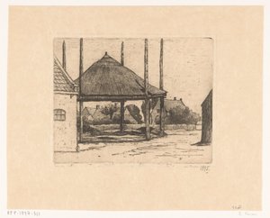 Gårdsgård med tom hölada