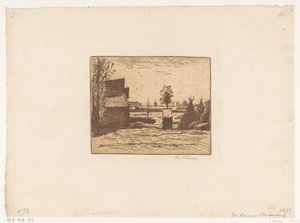 Gårdsgård med ladugård och höskärvor Gård (titel på objekt)