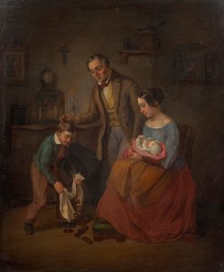 Familj på Nikolo presentutdelning