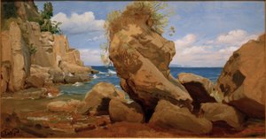 Kustlandskap nära Sorrento av Eduard Wilhelm Pose