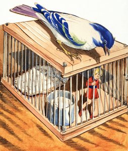 Tom Thumb i en fågelbur av Eduardo Teixeira Coelho
