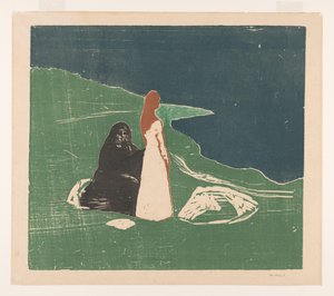 Two Women on the Shore (originaltitel) av Edvard Munch (signed by artist)