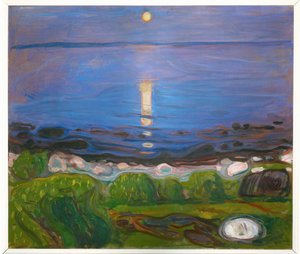 En sommarkväll på stranden (målning) av Edvard Munch
