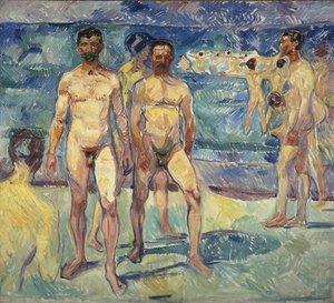 Badande män av Edvard Munch