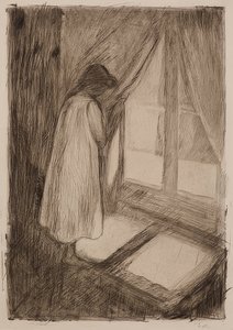Flickan vid fönstret. 1894 av Edvard Munch