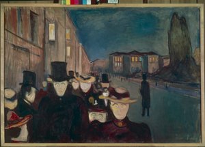 Kväll på Karl Johan av Edvard Munch