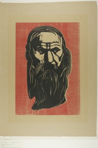 Huvud av en gammal man med skägg av Edvard Munch