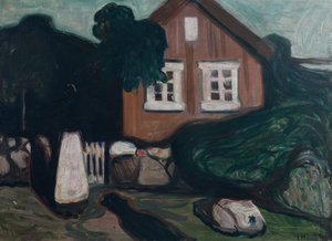 Hus i månsken av Edvard Munch