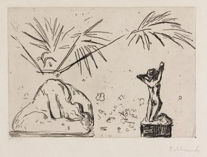 Interiör med skulpturer av Edvard Munch