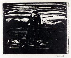 ""Kyssen på fälten"" (Kyss på fältet) Gravyr av Edvard Munch (1863-1944) av Edvard Munch