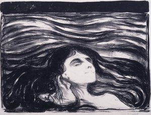Älskare i vågorna av Edvard Munch