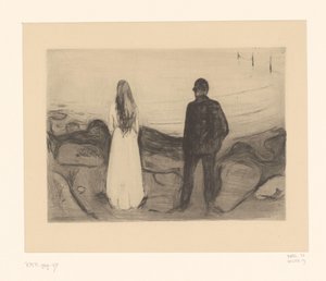 Man och kvinna som står på stranden Två personer (originaltitel) av Edvard Munch