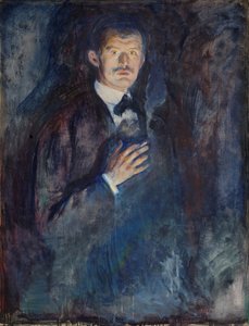 Självporträtt med cigarett av Edvard Munch