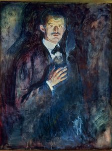 Självporträtt med cigarett (olja på duk) av Edvard Munch