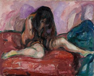 Weeping Naken par Munch, Edvard (1863-1944). Olja på duk, storlek: 110x135 av Edvard Munch