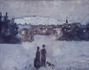 Winter Landscape in Skymning av Edvard Munch