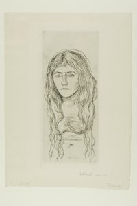 Kvinna med långt hår av Edvard Munch