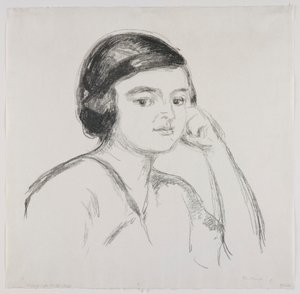 Ung kvinna med handen mot kinden av Edvard Munch