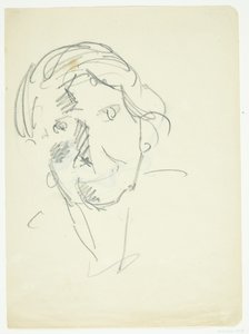 Porträtt av konstnärens hustru, målaren Agnes Weie (1878-1964), i ansiktet