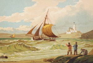 Passerar Whitby (färglitografi)
