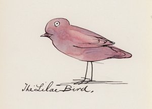 Edward Lear, The Bird Book: The Lilac Bird (färg litho)