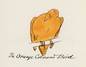 Edward Lear, The Bird Book: The Orange Colored Bird (färg litho)