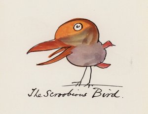 Edward Lear, The Bird Book: The Scroobious Bird (färg litho)