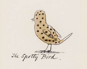 Edward Lear, The Bird Book: The Spotty Bird (lito i färg)
