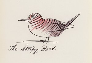 Edward Lear, The Bird Book: The Stripy Bird (lito i färg)