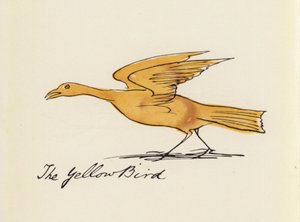 Edward Lear, The Bird Book: The Yellow Bird (färg litho)