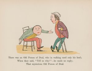 Det fanns en gammal person i Deal, som när han gick bara använde hälen (färgad gravyr) av Edward (after) Lear