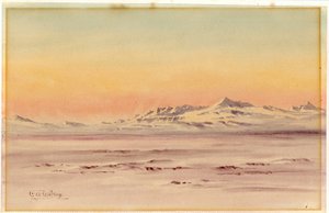 Antarktis kustscen, 1901-04 (wc på papper) av Edward Adrian Wilson