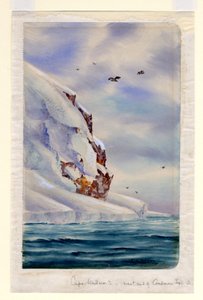 Cape Wadsworth, Coulman Island (wc på papper) av Edward Adrian Wilson