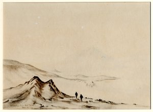 Mount Erebus från Hut Point, 1901-04 (wc på papper) av Edward Adrian Wilson