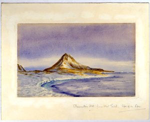 Observation Hill från Hut Point, 1911 (wc på papper) av Edward Adrian Wilson