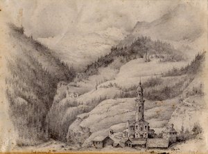 Tiefencastel, Schweiz, 1899 av Edward Adrian Wilson