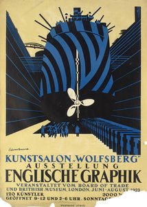 Tysk affisch för en utställning av engelsk grafik för Board of Trade och British Museum