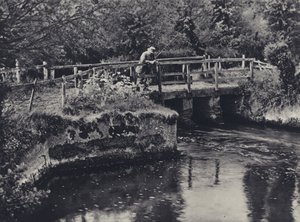 Vid Burcombe på Nadder (svartvitt foto)