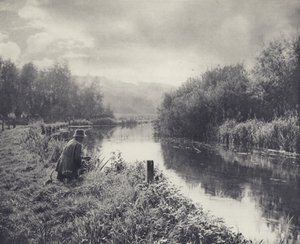 The Kennet nedanför Ramsbury (svartvitt foto) av Edward Alfred Barton