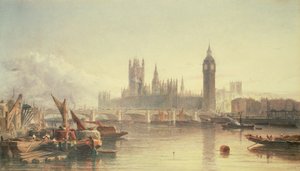 Houses of Parliament och Westminster Bridge av Edward Angelo Goodall