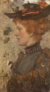 Porträtt av Miss Elizabeth D. Reid (pastell på papper)