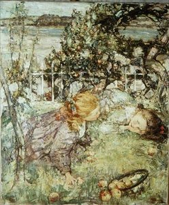 Flickor i en fruktträdgård av Edward Atkinson Hornel