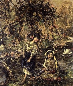 Svanedammen av Edward Atkinson Hornel