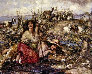 Där lärkor sjunger och sjöfåglar ropar av Edward Atkinson Hornel