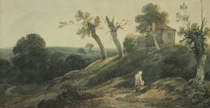 Landskap med stuga av Edward Bird