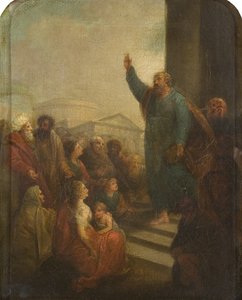 Saint Paul Preaching at Athens (studie för, eller reducerad kopia av altartavla för St Paul